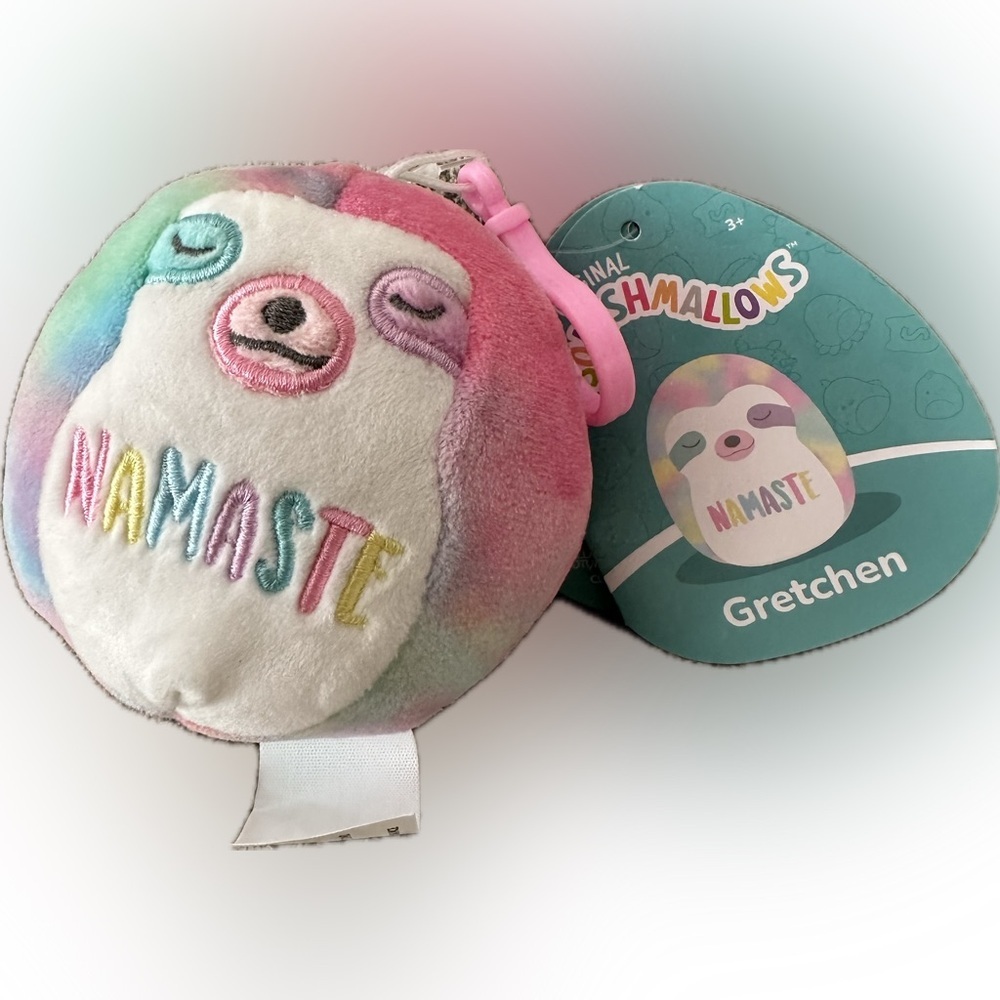 Nwt  HTF 🦥 3" Namaste Sloth clip   Squishmallow